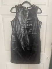 Warehouse of London Moc Croc Mini Shift Dress S NWT