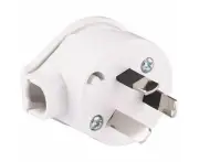 240V AC Mains Rewireable Right Angle Plug w/ Large Cable Entry - White