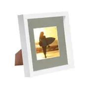 Nicola Spring 8" x 8" White 3D Box Photo Frame - 4" x 4" Mount