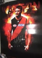 Jobe Watson (Essendon FC) signed Essendon poster AFL + COA