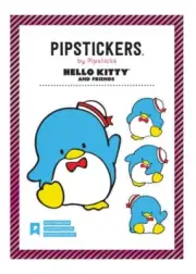 Fuzzy PIPSTICKS Sanrio Tuxedo Sam Stickers 4 Stickers (1 sheet Approx 4"X4")
