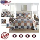 Chic Patchwork King Size Quilt Set - Soft Microfiber for -Round Comfort