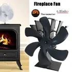 Eco Friendly 6-Blade Fireplace Fan Home Efficient Log Wood Burner Home