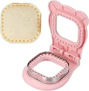 uxcell Crustless Sandwich Cutter, Square Shape Uncrustable Sandwich Maker Sealer Press Bread Cookie Cutter and Sealer for DIY Breakfast Lunch Afternoon Tea (Pink)