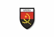 PATCH PATCHES EMBLEM IRON ON GLUE PRINT FLAG world crest angola