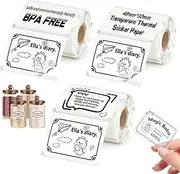 HUIJUTCHEN 3 Rolls Transparent Square Thermal Labels,40x30mm Label Sticker for Phomemo M110/M220,for Ponek M100,for SUPVAN T50M PR0 Label Maker Printer,Waterproof Paper for Logo,Price,Design(200/Roll)