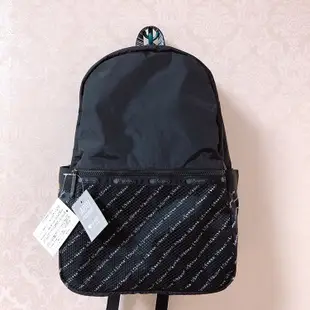 ╭＊全新現貨＊LeSportsac 3426 黑色字母 輕量防水 大款 大容量拉鏈休閒旅行雙肩包 書包 後背包 電腦包