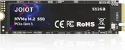 NVMe SSD 512GB PCIe Gen3x4 Internal SSD M.2 2280 Read 3500MB/s Write 3200MB/s Solid State Drives for Gaming Laptop PC Desktop Top Speed Black