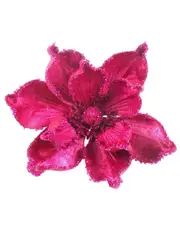 Magenta Magnolia Flower Christmas Tree Clip 23cm