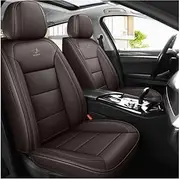 UQABS 5 Seats Car Leather Seat Cover For Dacia Duster Duster 2 Duster 1 Duster S Logan Sandero Sandero S Blue Comfort,Universal、To Fit Most Cars、waterproof-Brown