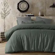 Sea Green Hemp Quilt Cover Set