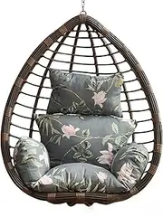 Outdoor Indoor Hanging Chair Cushion,Washable Hanging Basket Chair Cushion, Soft Egg Swing Seat Cushion, Cushions for Hanging Basket Egg Chair with Headrest, (Color : C)