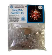 Vtg Walco Snowflake Sparkler Crystal Gold Sequin Bead Christmas Ornament Kit