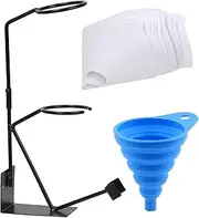 Swpeet 52Pcs 15" Global Gravity Feed Paint Spray Gun Holder Stand with Strainer Holder, 12CM Silicone Funnel, 100 Micron Paint Filter with Fine Nylon Mesh Assortment Kit for HVLP Home Car Spray Gun