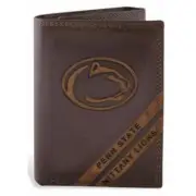 ZeppelinProducts PSU-IWD2-BRW Penn State Trifold Debossed Leather Wallet