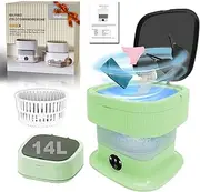 Foldable Mini Washing Machine, 12L Improved Portable Washing Machine with 3 Modes, Mini Washing Machine 1.8 kg Deep Cleaning of Underwear, Baby Clothes, Small Clothes for Homes, Hotel, Green