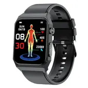 1.91 Inch Waterproof Ecg Smart Watch With Silicone Band Ip68 Black Smart Watches