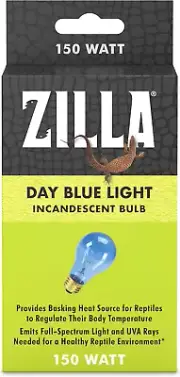 Reptile Terrarium Incandescent Heat Bulb, Day Blue, 150 Watts