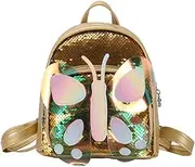 [ROMISBABA] Mini Transparent Back for Shiny Blue Sequin School Bag with Zipper Compartment for Festivals Travel and Daily Outings