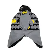 Batman Snow Winter Beanie Hat Mitten Gloves Boys Child Set DC COMICS Gray black