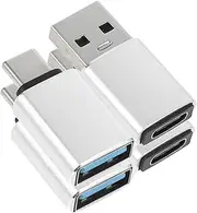 HOOTNEE 4pcs USB C to USB Adapter OTG Converter for Phone Durable Compatible with Disks and Card Readers Portable Connection