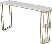 Light Luxury Rock Board Bar Table Home Simple High Top Kitchen & Dining Counter Tables with Sturdy Legs(Medium)