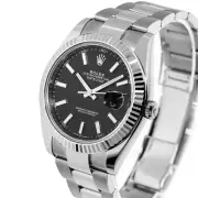 Rolex Datejust II 41mm Stainless Steel Black Index Dial and Fluted Bezel 126334