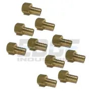 (10 PACK) 1/2 HOSE ID TO 1/2 FEMALE NPSM SWIVEL BRASS ADAPTER FITTING W/ GASKET
