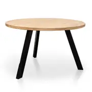 Nena Reclaimed 1.25m Round Dining Table - Black Legs
