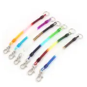 Bag Retractable Spiral Stretch String Lanyard Wrist Coil Keyring Key Chain 6pcs