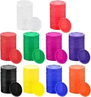 Coopay 300 Pieces 10 Colors Plastic Learning Counters Disks Bingo Chip Counting Discs Markers for Math Practice and Poker Chips Game Tokens,1Inch