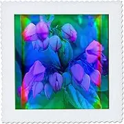 3dRose qs_111005_4 Alegra Fractal Art Bright Colors Amazing Detailed Fractal Art Quilt Square, 12 by 12-Inch