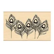 PENNY BLACK RUBBER STAMPS PEACOCK FEATHERS STAMP