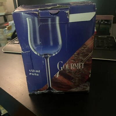 Bohemia Crytalex Czech Republic Gourmet Glasses NIB Set of 4 150 ML Wine