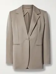 [Max Mara] Max Mara - Wool And Mohair-blend Twill Blazer - Sand - UK 10 UK 10 Neutrals