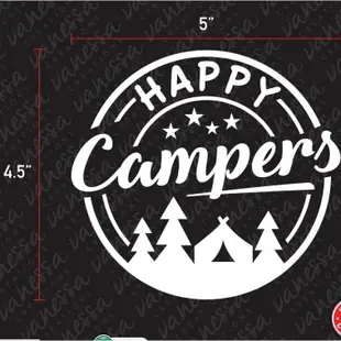 (2 件) HAPPY CAMPERS CAMPING 貼紙乙烯基貼花