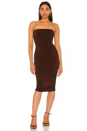 NEW Size S Nookie Allegra Midi Dress in Chocolate REVOLVE MSRP $249