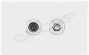 Elcop Slim Line Powerpoints and Switches (5 Year Warranty, SAA Approved) (Slimline Double TV Socket (Free to Air+Foxtel) | Elcop)