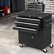 3 Drawer Tool Box Chest Cabinet Toolbox Storage Garage Organizer Wheels
