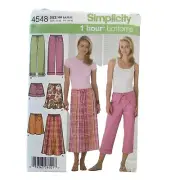 Simplicity Sewing Pattern 4548 Pants Shorts Skirts Misses Size 6-12