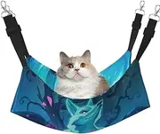EdWal Magic Blue Fox print Soft Sleeping Hammock Cat Hammock for Cage Hanging,Pet Hammock Bed Adjustable for Small Animals