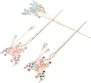 BELLIFFY Classic Retro Hairpin 3pcs Hair Chopsticks Chinese Flower Hair Sticks Styling Accessory