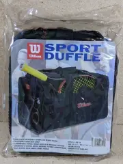 New Old Stock Wilson Sport Duffle Bag Black Sealed 18.75" x 10.5" x 9.5" Vintage