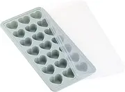 Heart Shaped Ice Cube Trays with Lid, Chocolate Mold, Easy Release Ice Trays, 21-Cavity Silicone Heart Molds for Ice Cubes, Gelatine, Baking and Candy (Blue, One Size)