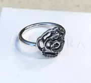 Pandora Shimmering Delicate Rose Clear CZ Ring 190949CZ +HINGED BOX+POLISH CLOTH