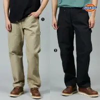 在飛比找momo購物網優惠-【Dickies】男款黑色直筒長褲/Logo印花長褲(多款任