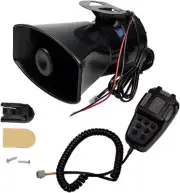 Loud Car Siren Horn, 7 Tone Sound Siren Police Mic PA Speaker System Emergency