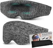 PACKOVE Sleep Eye Mask with Strap Comfortable Full Coverage Light Blocking Design for Women Ergonomic Soft Material for Travel and Night Sleep Grey Color with Storage Bag
