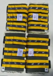 Horse Paddock Tendon Boots. Suede and Fleece. Size Small. Yellow and Blue