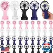 36 Pack Mini Powerful Handheld Fan Bulk 3 Speed USB Rechargeable Small Desk F